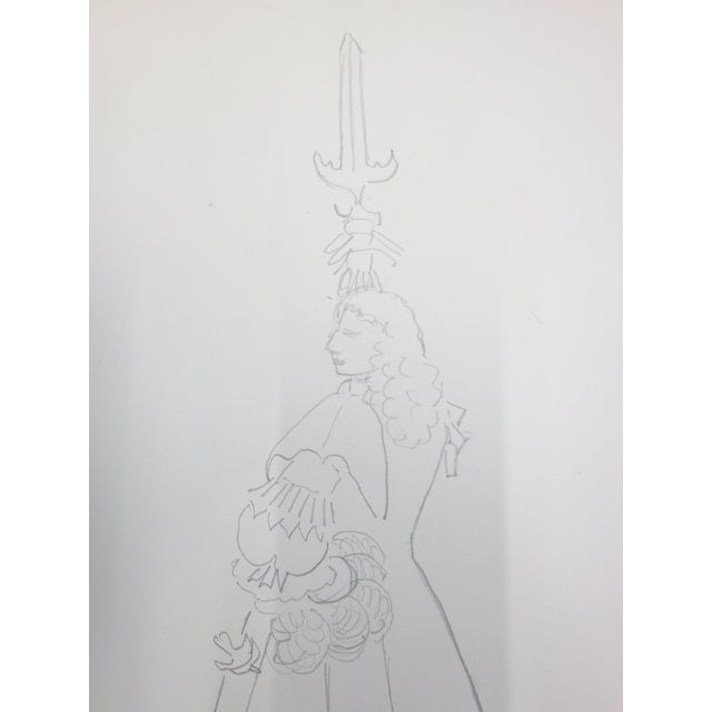 Suzanne LALIQUE (1892-1989) Louis XIV style costume Pencil drawing on Vellum Bears the signature seal of the sale of the...