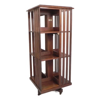 Mahogany Book Carousel by G. Borgeaud, Paris, 1930s For Sale