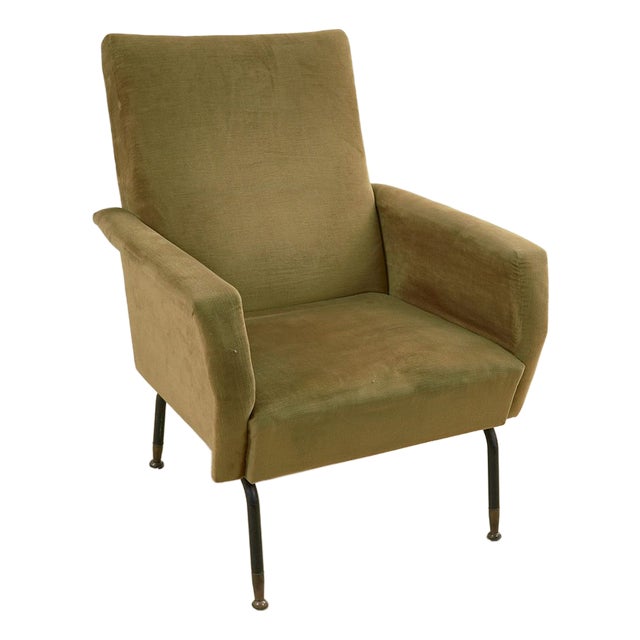 Vintage Lounge Chair in Fabric, 1950s For Sale