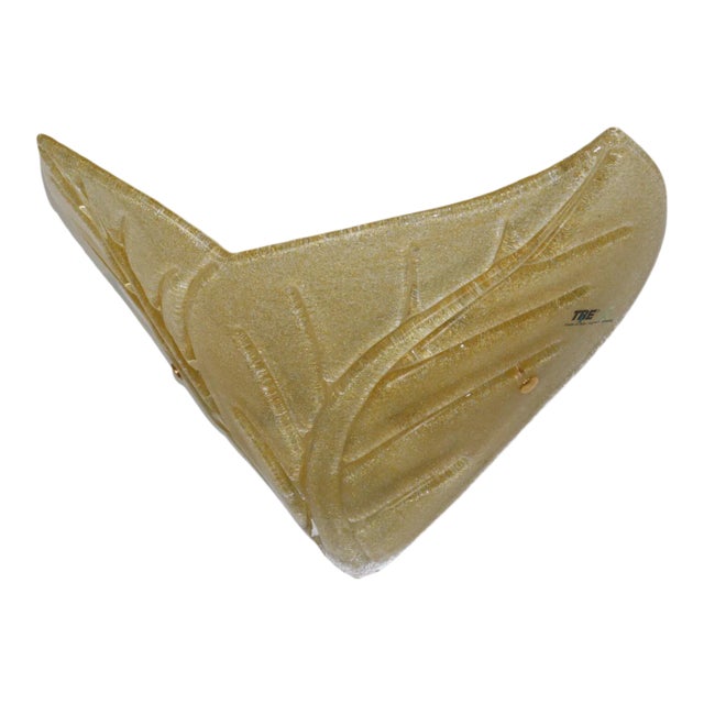 Vintage Amber Murano Glass Wall Lamp For Sale