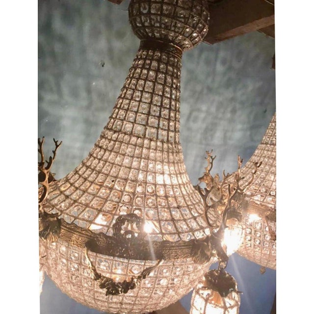 Metal Vintage French Louis XVI Rococo Gold XL Chandeliers – Pair For Sale - Image 7 of 14