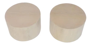 White Pickled Cerused Oak Round Drum Side Tables Atr. Paul Mayen Habitat - a Pair