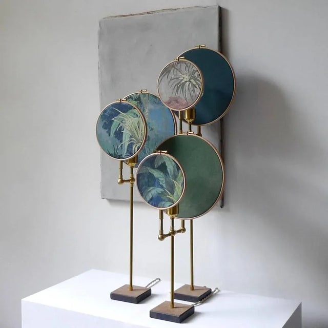 Circle Blue Grey Table Lamp by Sander Bottinga For Sale - Image 4 of 8