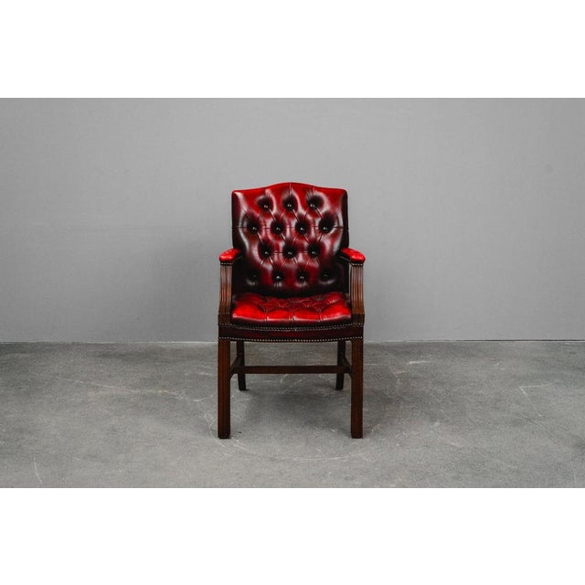 Red English Style Armchair in Beech For Sale - Image 8 of 18