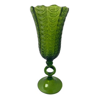 Large Vintage Handcrafted Murano Glass Chalice in the style of Carlo Scarpa, 1950s For Sale