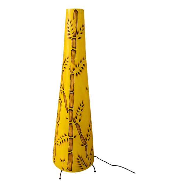 Large Vintage Tropical Style Sculptural Floor Lamp, 1970s For Sale