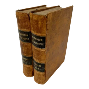 Antique 1854 Leather Bound Chambers Information for the People - 2 Volumes