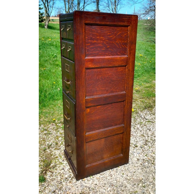 Antique Macey 7 Drawer Quarter Sawn Oak Upright File 1910 Era