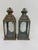 Boho Chic Pair of Metal Lanterns With Glass Panels For Sale - Image 3 of 9