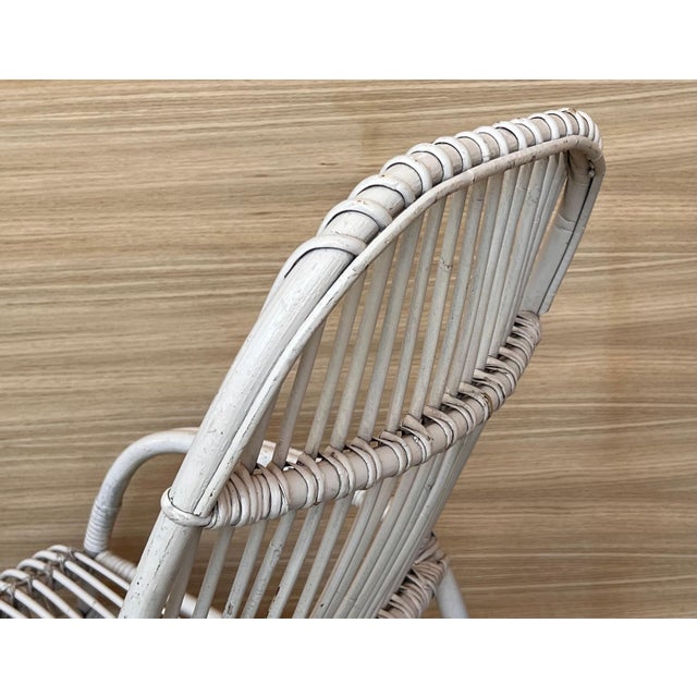 Wood Midcentury White Bamboo Rocking Chairs in the Style of Franco Albini, Italy For Sale - Image 7 of 18