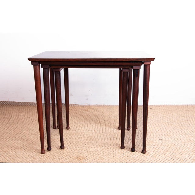 Danish Nesting Tables in Rosewood from Mobelintersia, 1960, Set of 3, in Flawless conditions. Designed 1960 to 1969 This...
