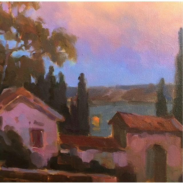 Lydia and Evgeny Baranov "Mystic Twilight" Painting of Carmel Mission, Framed For Sale - Image 10 of 11