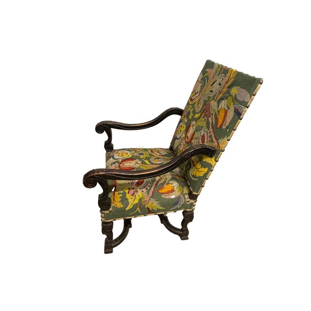 Green 18th C. French Baroque Needlepoint Armchairs - A Pair For Sale - Image 8 of 15