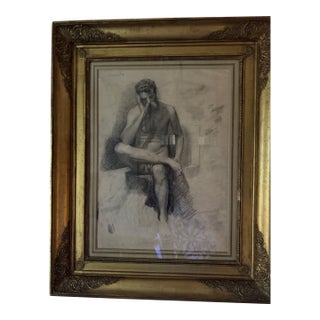 Late 19th Century Male Academy Drawing For Sale