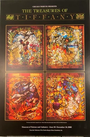 1980s Chicago Tribune Presents The Treasures of Tiffany Museum of Science and Industry Poster