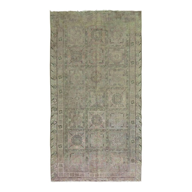 Distressed Shabby Chic Antique Khotan Samarkand Rug - 4'11" x 10'3" For Sale