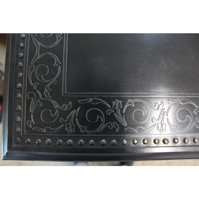 Wrought Iron and Brass Armoury Console Table Attributed to Theodore Alexander For Sale - Image 10 of 18