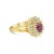 Ruby Diamond Halo Engagement Ring 1.25cttw 14k Yellow Gold, Size 5 For Sale - Image 4 of 10