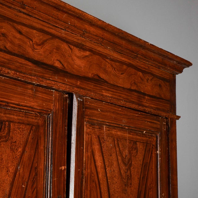 Two Door Lacquered Wardrobe with Internal Compartment at the Base, Italy, Late 19th Century For Sale - Image 12 of 18