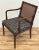 Mid 20th Century Vintage Faux Bamboo Cane Back Upholstered Seat Arm Chair For Sale - Image 5 of 9