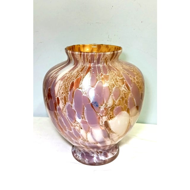 Glass Vintage Hand Blown Maestri Vetrai Art Glass Vase Made in Italy For Sale - Image 7 of 8