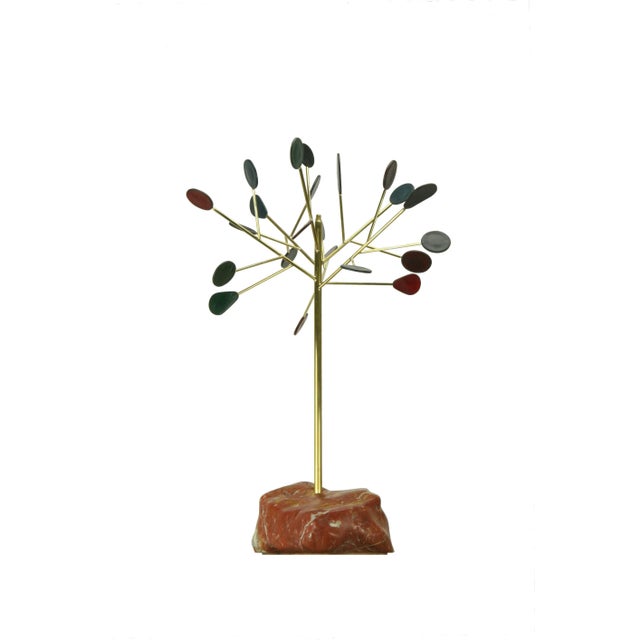 Edouard Sankowski for Krzywda Locus-5 Tree Sculpture, Brass, Marble and Leather For Sale - Image 18 of 18