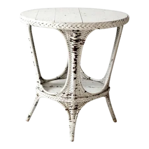 Antique White Wicker Table