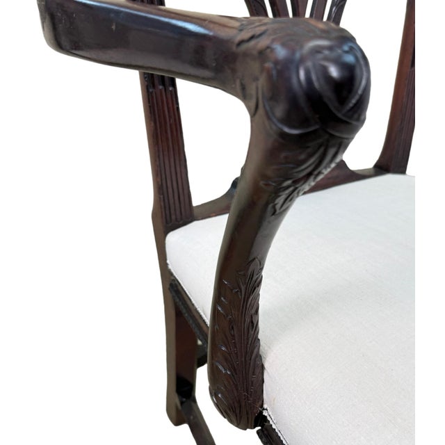18th Century Chippendale Mahogany Carver Armchairs, 1760, Set of 2 For Sale - Image 12 of 17