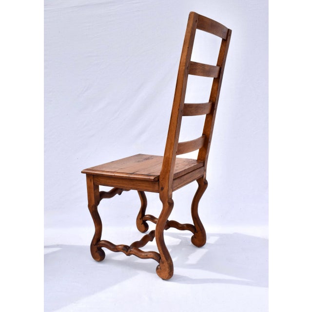 Set of Four Country French Folk Style Os De Mouton Dining Chairs, Oak, 1980s For Sale - Image 12 of 12
