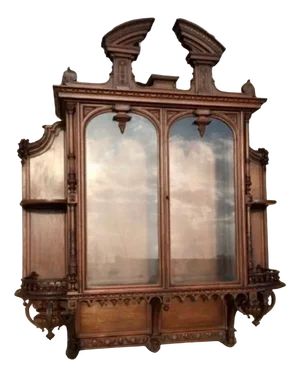 Renaissance Style Wall Showcase in Walnut