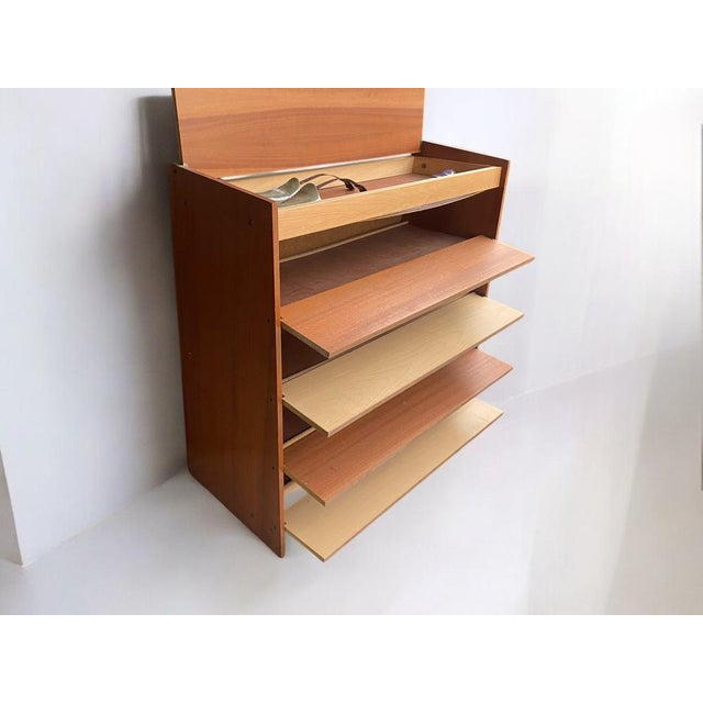 Mid-Century German Brown and Beige Shoe Cabinet, 1950s For Sale - Image 11 of 18