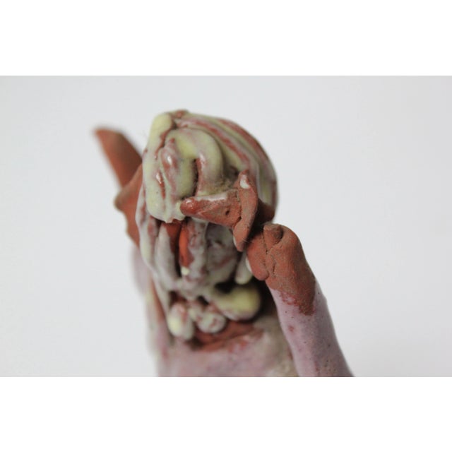 Light Green Outsider Art Terracotta "Dancing Woman" For Sale - Image 8 of 13