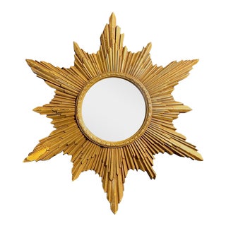 1960s Sunburst Convex Wall Mirror For Sale