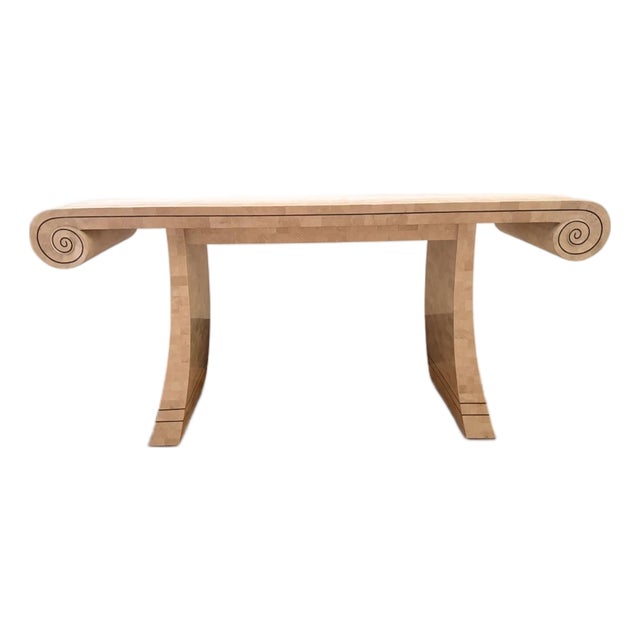 Maitland Smith Postmodern Iconic Scroll Console Table - Greek Revival Style For Sale
