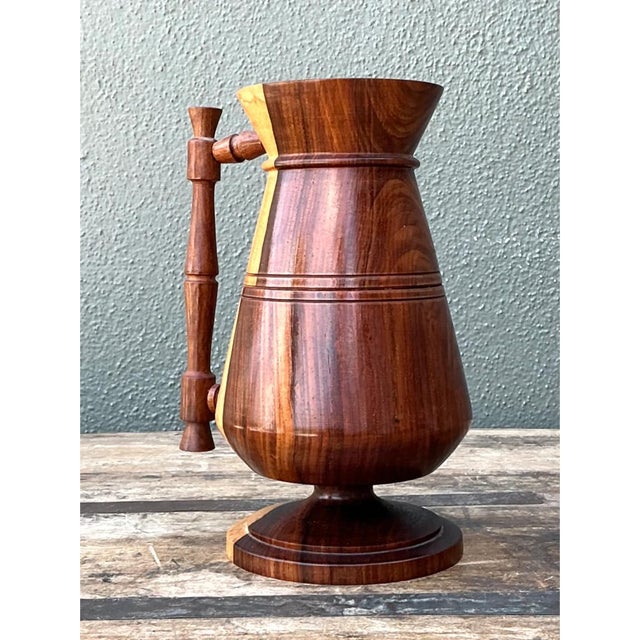 Wood Vintage Turned Wood Pitcher For Sale - Image 7 of 12