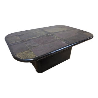 Vintage Handmade Slate and Gears Coffee Table by Marcus Kingma, 1990 For Sale