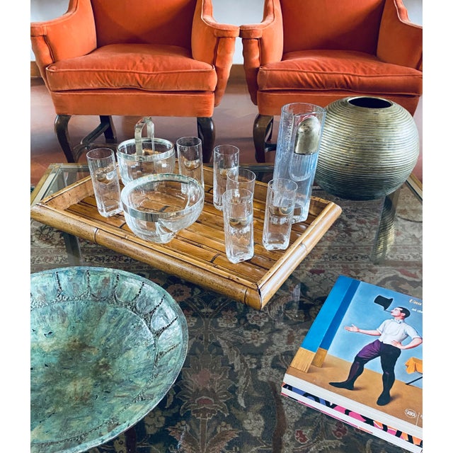 9 Piece Hollywood Regency Silver Cocktail Set, Taddei Sestini, Kristal Krisla Italy 1970s For Sale - Image 11 of 12