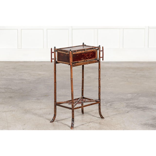 Mid 19th Century English Chinoiserie Bamboo Side Table, 1860 For Sale - Image 5 of 18