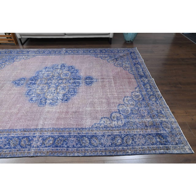 1970s Vintage Persian Handmade Wool Cotton Area Rug For Sale - Image 9 of 11