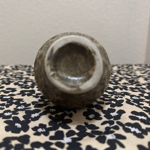 Vintage Hand Thrown Art Pottery With Hammered Look For Sale - Image 4 of 5