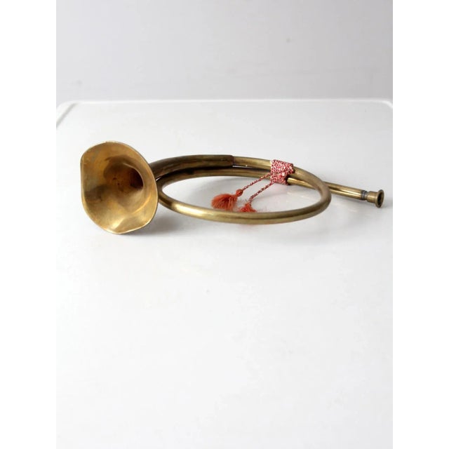 Metal Vintage Brass Decorative Bugle Horn For Sale - Image 7 of 7