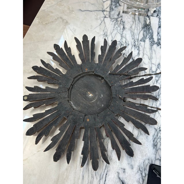 Wood Vintage Italian Giltwood Sunburst Mirror, 1950s For Sale - Image 7 of 7