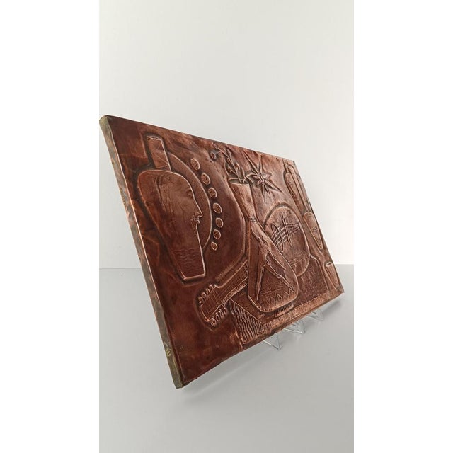 Mid-Century Italian Cubist Copper Sculpture Panel, 1950s For Sale - Image 16 of 18