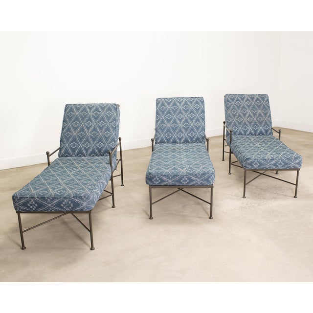 Mario Papperzini Set of Three Mario Papperzini Style Wrought Iron Chaise Longues For Sale - Image 4 of 18