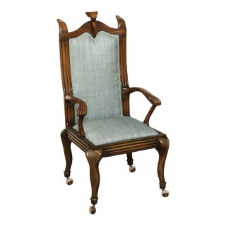 1930's Custom Sculpted Wood Executive Armchair For Sale