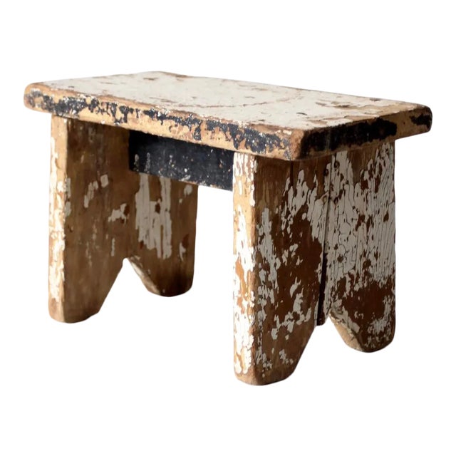 Antique Wooden Milk Stool For Sale