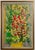 Green Karl Zerbe, Boston Modernist Painting Floral Foliage Collage German Expressionist Karl Zerbe, 1965 For Sale - Image 8 of 17