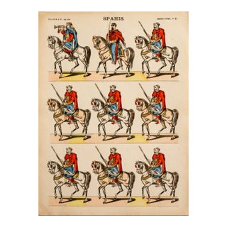 1880s - 1890s French Military Print - Imagerie d'Épinal #91 - Spahis For Sale