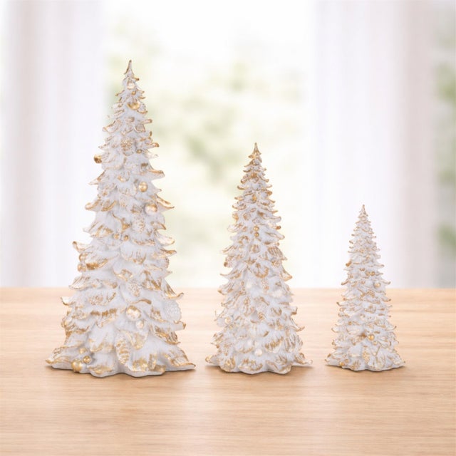 Rustic Embossed Christmas Tree (Set of 3) For Sale - Image 3 of 6