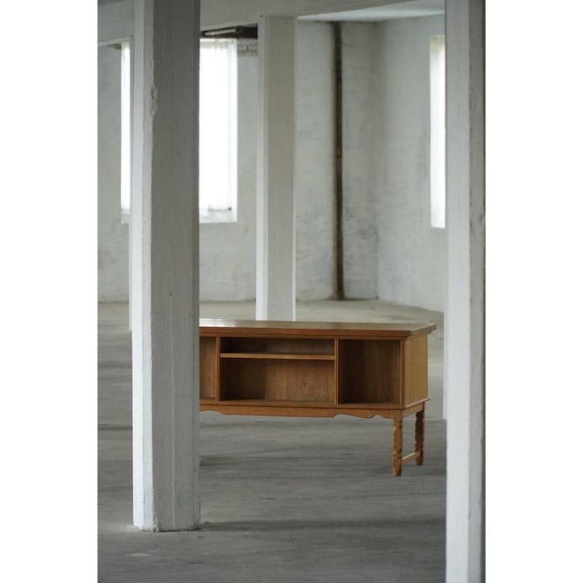 Mid-Century Modern Danish Freestanding Oak Writing Desk by Henning Kjærnulf, 1960 For Sale - Image 12 of 18